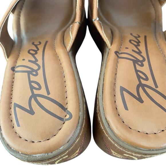 Zodiac Nessa Carmel Brown Flower Butterfly Slide Wedge Sandal size 8.5 - Picture 7 of 11